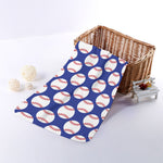 Blue Baseball Pattern Print Towel