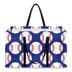 Blue Baseball Pattern Print Utility Tote Bag