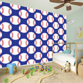 Blue Baseball Pattern Print Wall Sticker