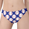 Blue Baseball Pattern Print Women's Panties