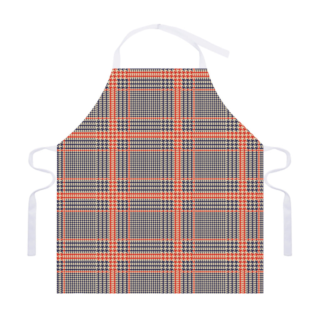 Blue Beige And Orange Glen Plaid Print Adjustable Apron