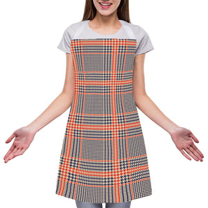 Blue Beige And Orange Glen Plaid Print Adjustable Apron