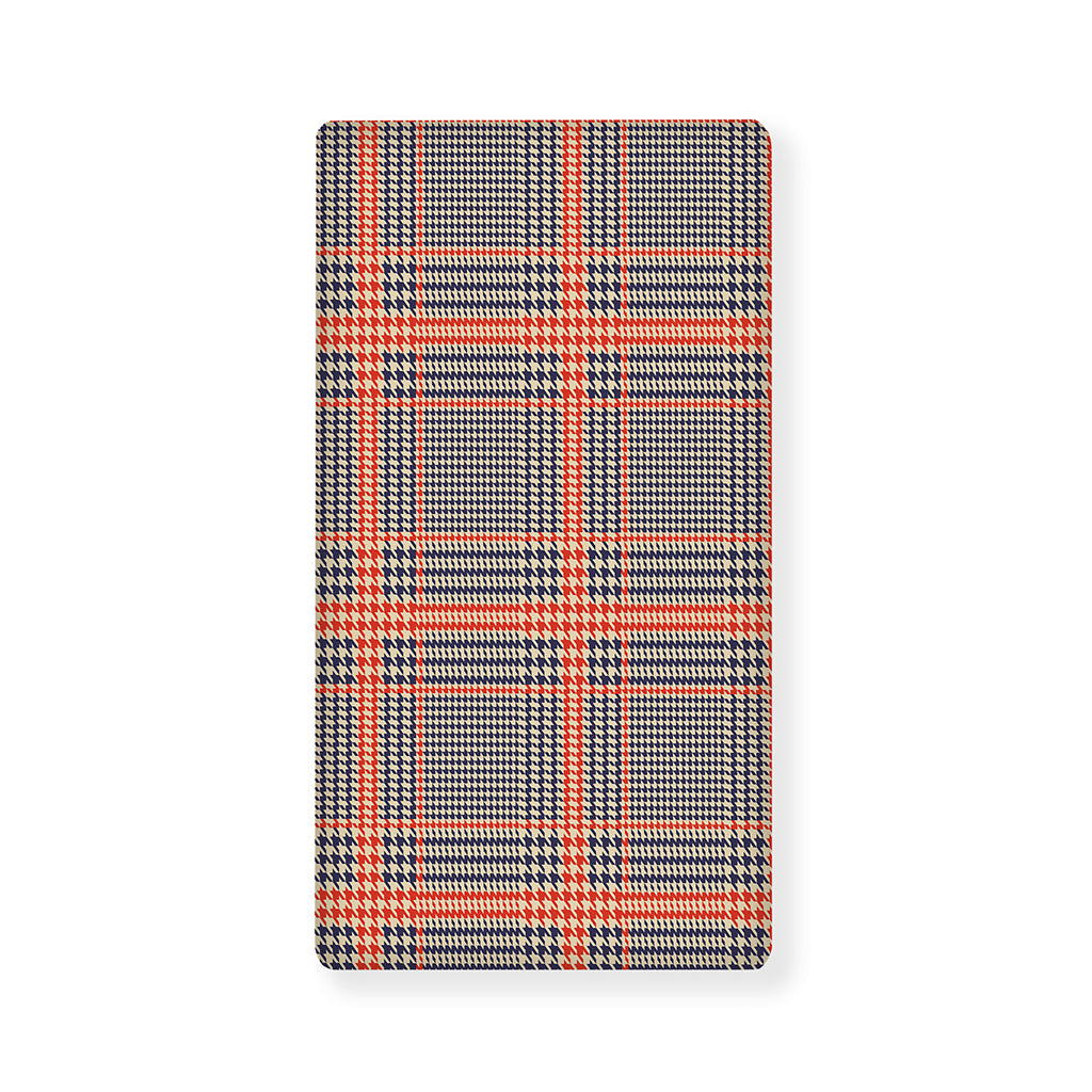 Blue Beige And Orange Glen Plaid Print Baby Crib Sheet