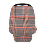 Blue Beige And Orange Glen Plaid Print Baby Seat Cover