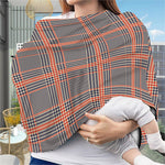 Blue Beige And Orange Glen Plaid Print Baby Seat Cover