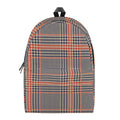 Blue Beige And Orange Glen Plaid Print School Backpack