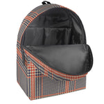 Blue Beige And Orange Glen Plaid Print Backpack