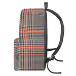 Blue Beige And Orange Glen Plaid Print Backpack