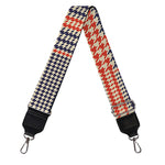 Blue Beige And Orange Glen Plaid Print Bag Strap