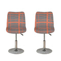 Blue Beige And Orange Glen Plaid Print Bar Stool Covers