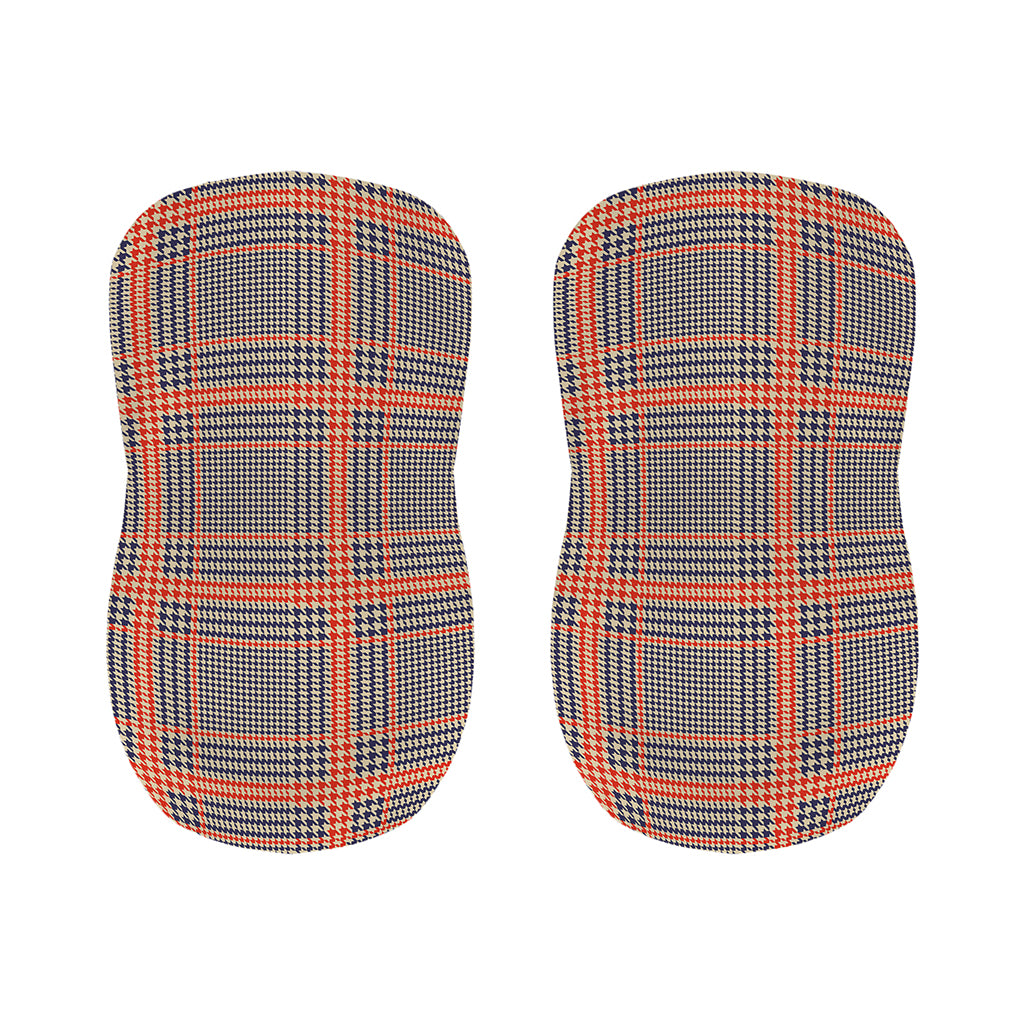 Blue Beige And Orange Glen Plaid Print Bar Stool Covers
