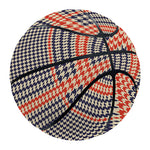 Blue Beige And Orange Glen Plaid Print Basketball