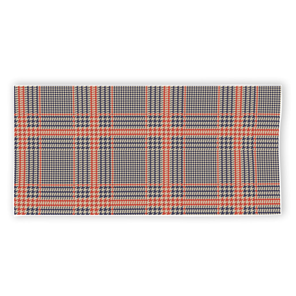 Blue Beige And Orange Glen Plaid Print Beach Towel