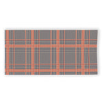 Blue Beige And Orange Glen Plaid Print Beach Towel