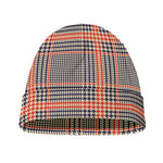 Blue Beige And Orange Glen Plaid Print Beanie