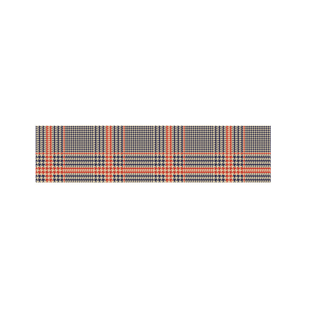 Blue Beige And Orange Glen Plaid Print Bed Runner