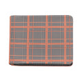 Blue Beige And Orange Glen Plaid Print Bifold Wallet