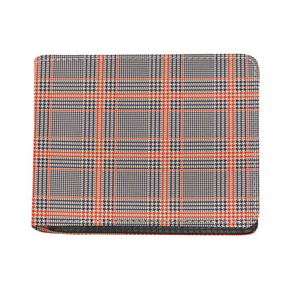 Blue Beige And Orange Glen Plaid Print Bifold Wallet