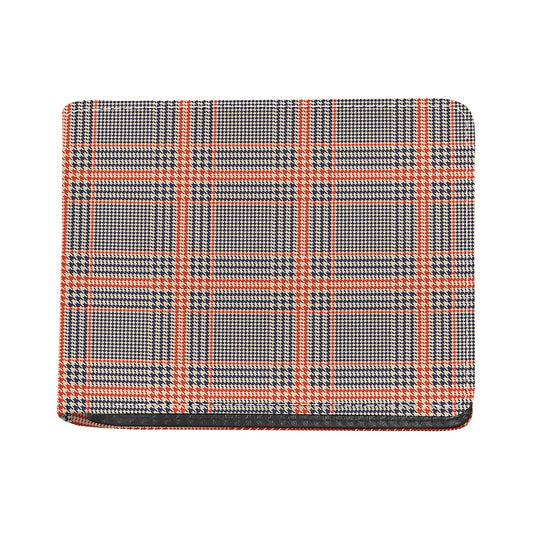 Blue Beige And Orange Glen Plaid Print Bifold Wallet
