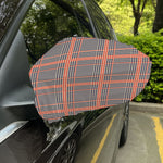 Blue Beige And Orange Glen Plaid Print Car Side Mirror Covers