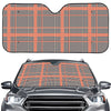 Blue Beige And Orange Glen Plaid Print Car Windshield Sun Shade