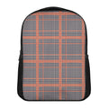 Blue Beige And Orange Glen Plaid Print Casual Backpack