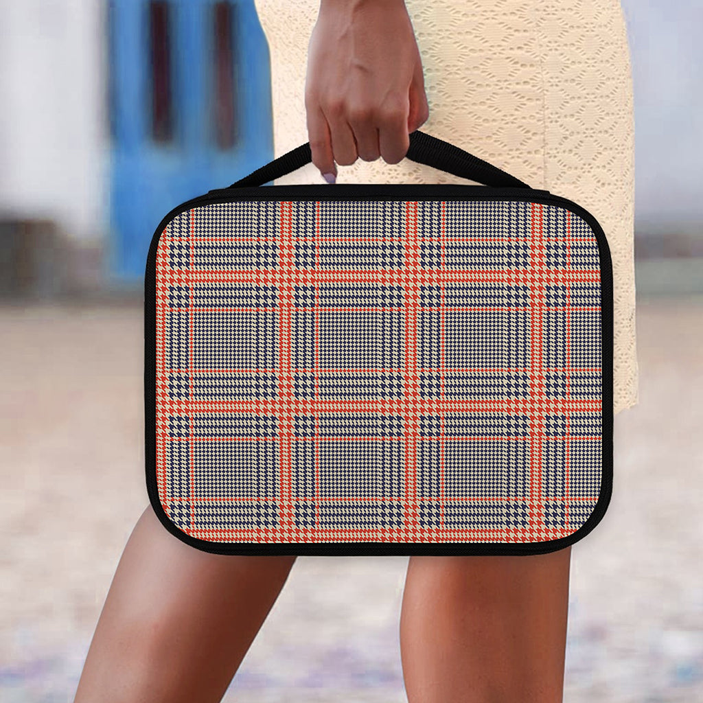 Blue Beige And Orange Glen Plaid Print Classic Bible Case