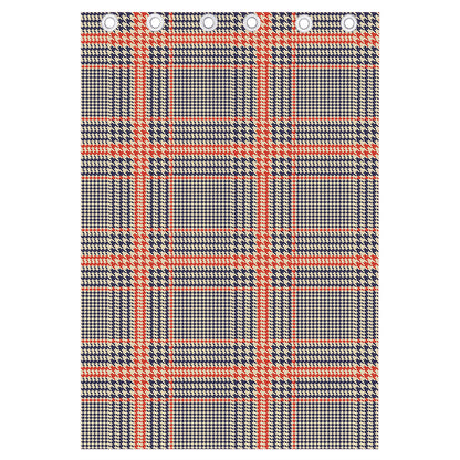 Blue Beige And Orange Glen Plaid Print Curtain