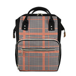 Blue Beige And Orange Glen Plaid Print Diaper Bag