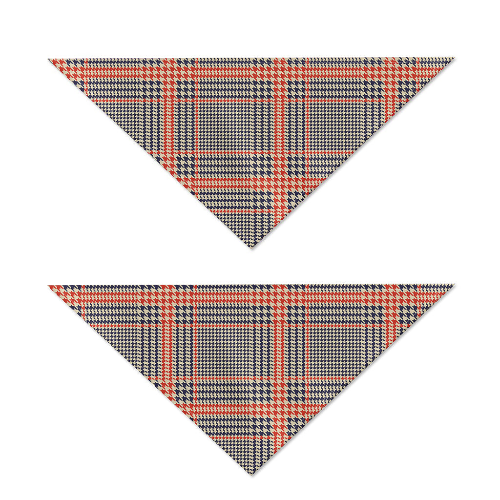 Blue Beige And Orange Glen Plaid Print Dog Bandana