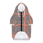 Blue Beige And Orange Glen Plaid Print Dog Zip Up Hoodie