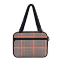 Blue Beige And Orange Glen Plaid Print Double Strap Bible Bag