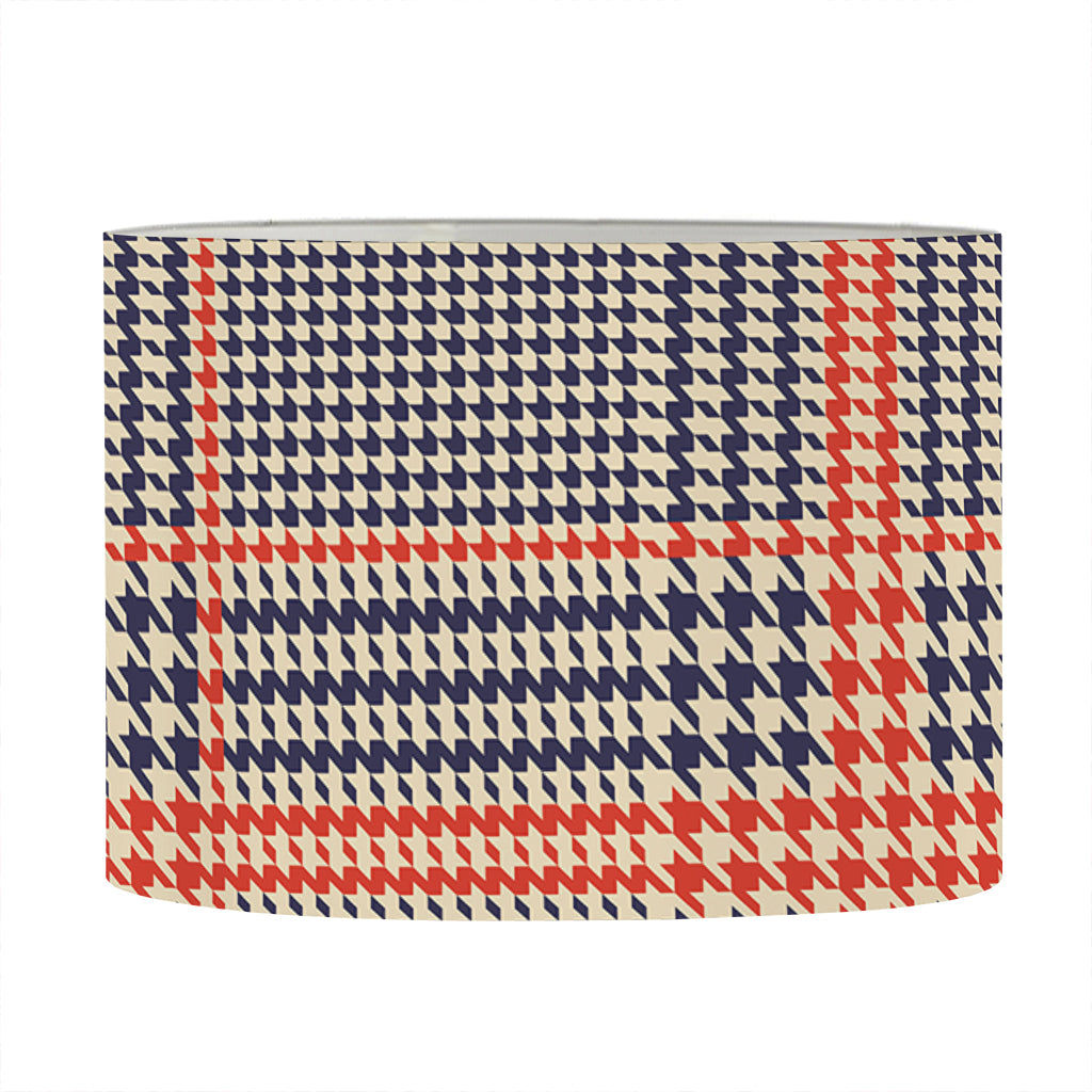Blue Beige And Orange Glen Plaid Print Drum Lamp Shade