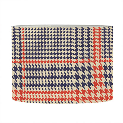 Blue Beige And Orange Glen Plaid Print Drum Lamp Shade