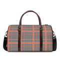 Blue Beige And Orange Glen Plaid Print Duffel Bag