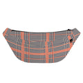 Blue Beige And Orange Glen Plaid Print Fanny Pack