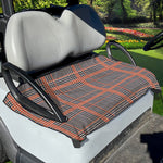 Blue Beige And Orange Glen Plaid Print Golf Cart Seat Cover