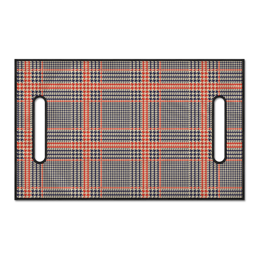 Blue Beige And Orange Glen Plaid Print Golf Cart Seat Cover
