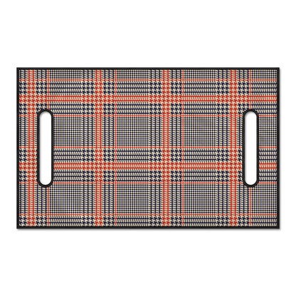 Blue Beige And Orange Glen Plaid Print Golf Cart Seat Cover