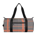 Blue Beige And Orange Glen Plaid Print Gym Bag