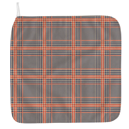Blue Beige And Orange Glen Plaid Print Hand Towel