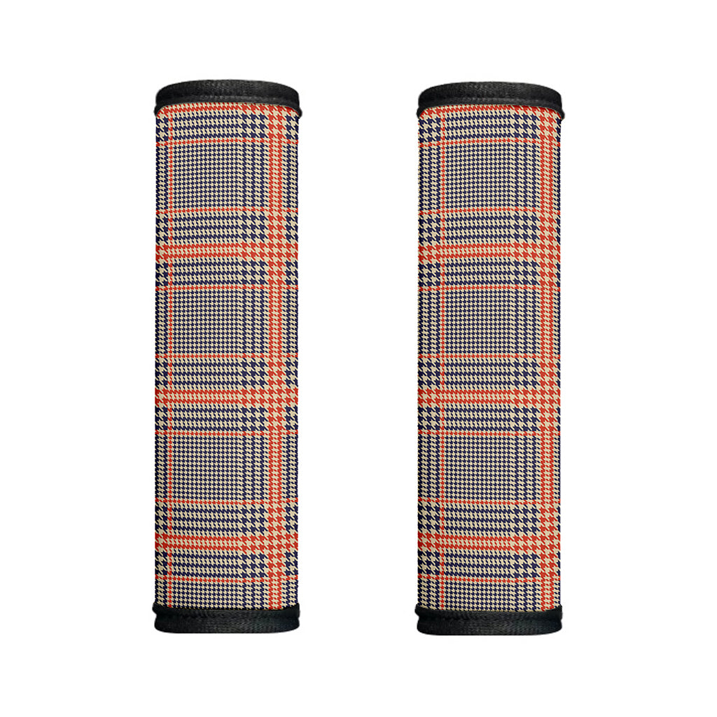 Blue Beige And Orange Glen Plaid Print Handle Covers