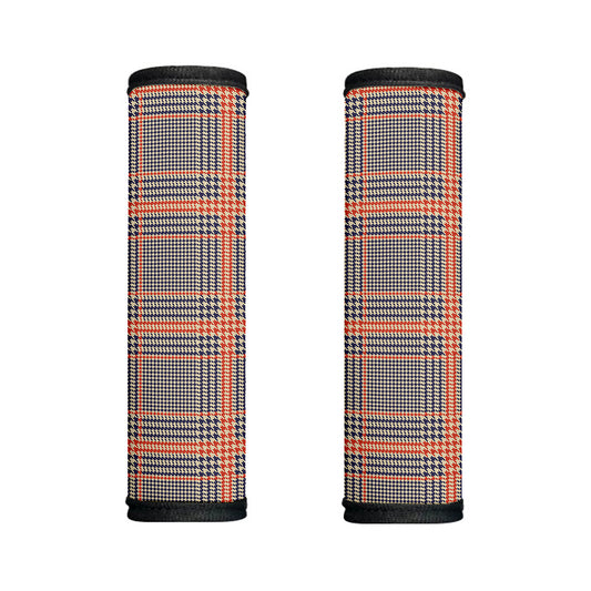 Blue Beige And Orange Glen Plaid Print Handle Covers