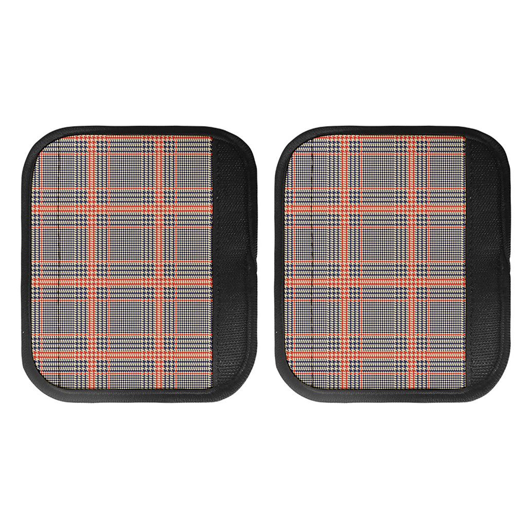 Blue Beige And Orange Glen Plaid Print Handle Covers