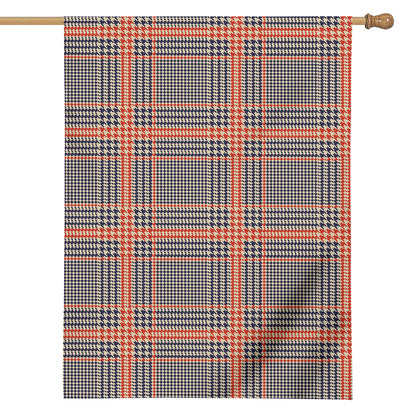 Blue Beige And Orange Glen Plaid Print House Flag