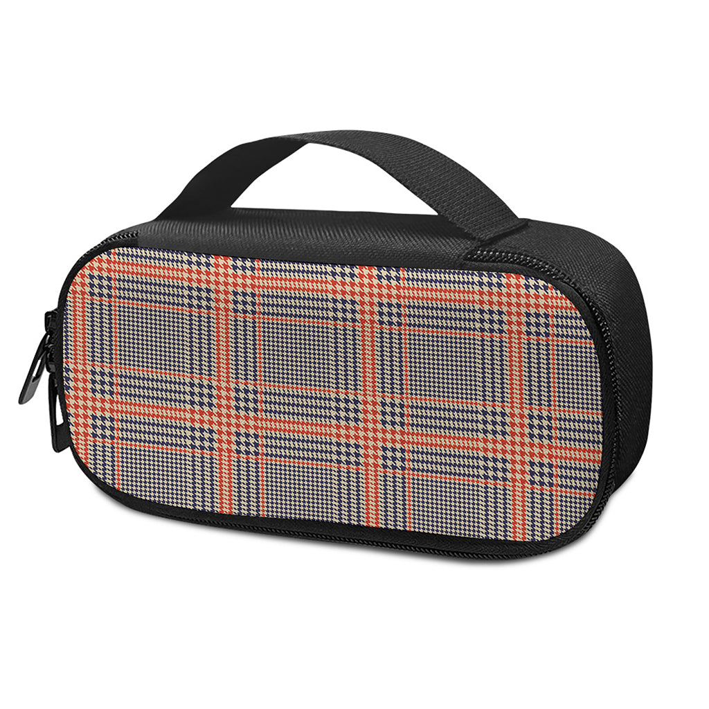 Blue Beige And Orange Glen Plaid Print Insulin Cooler Travel Case