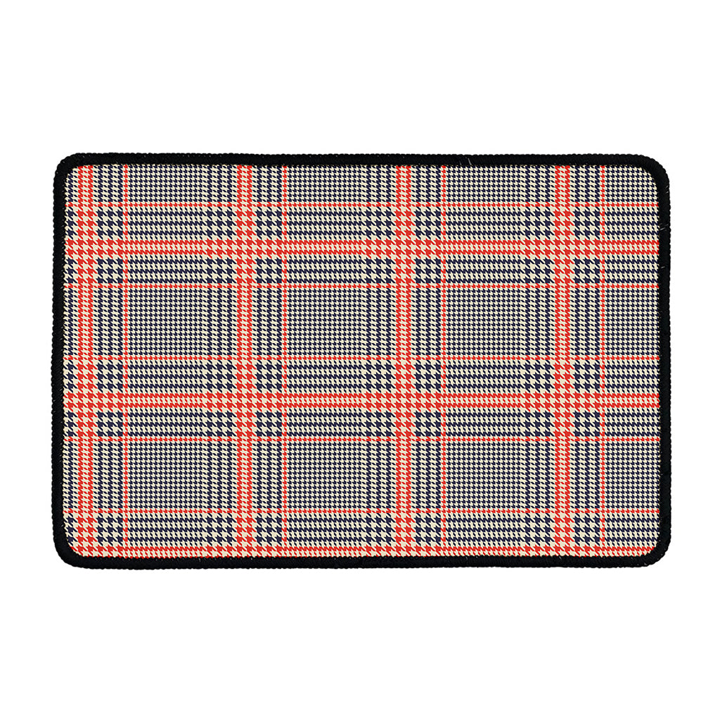 Blue Beige And Orange Glen Plaid Print Kitchen Mat