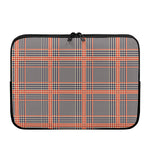Blue Beige And Orange Glen Plaid Print Laptop Sleeve