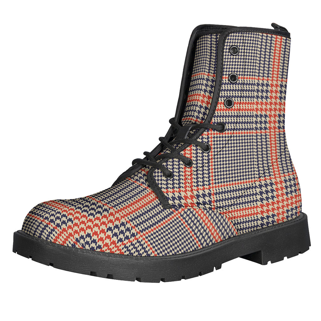 Blue Beige And Orange Glen Plaid Print Backpack