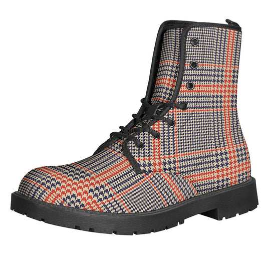 Blue Beige And Orange Glen Plaid Print Backpack